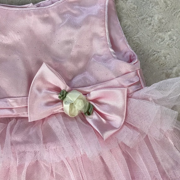 Youngland Baby Pink Dress Tiered Tulle 3-6 Months - Picture 2 of 5
